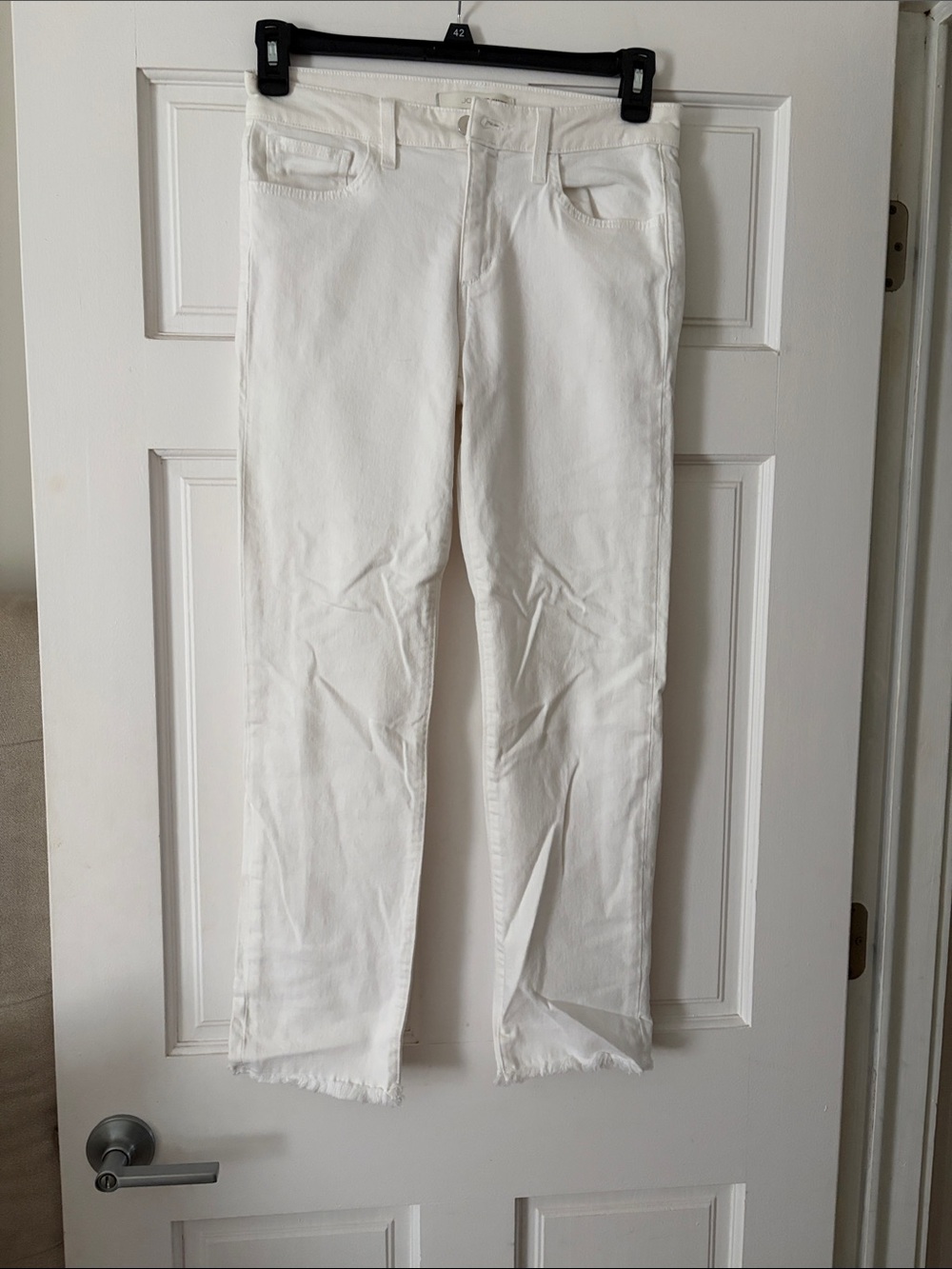 Joe's Jeans White Denim Pants with Subtle Label Detail